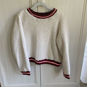 NWOT crop Sherpa pullover